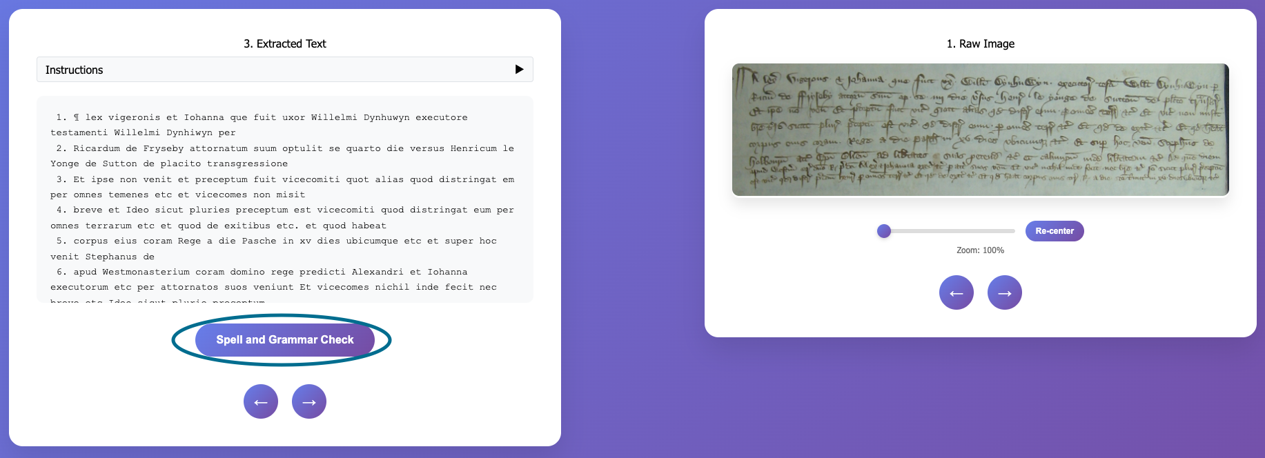 Spell and Grammar Check button interface